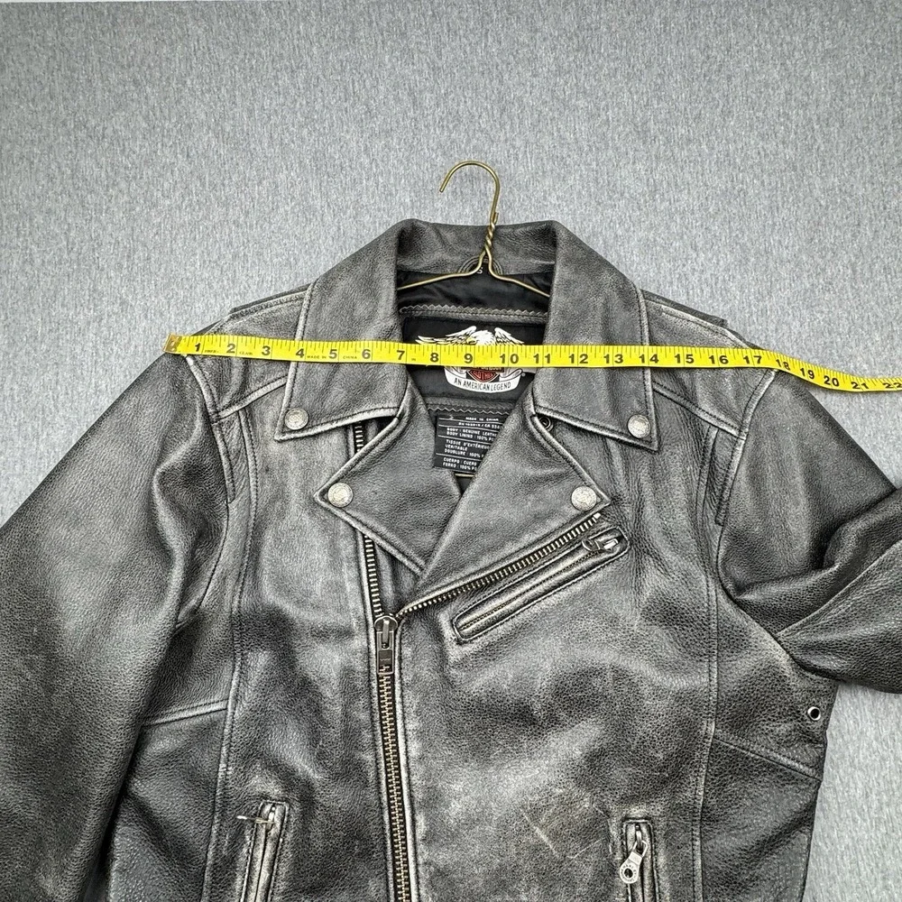 Harley Davidson Road Hog Distressed Leather Jacket 97064 Sz S Motorcycle Biker